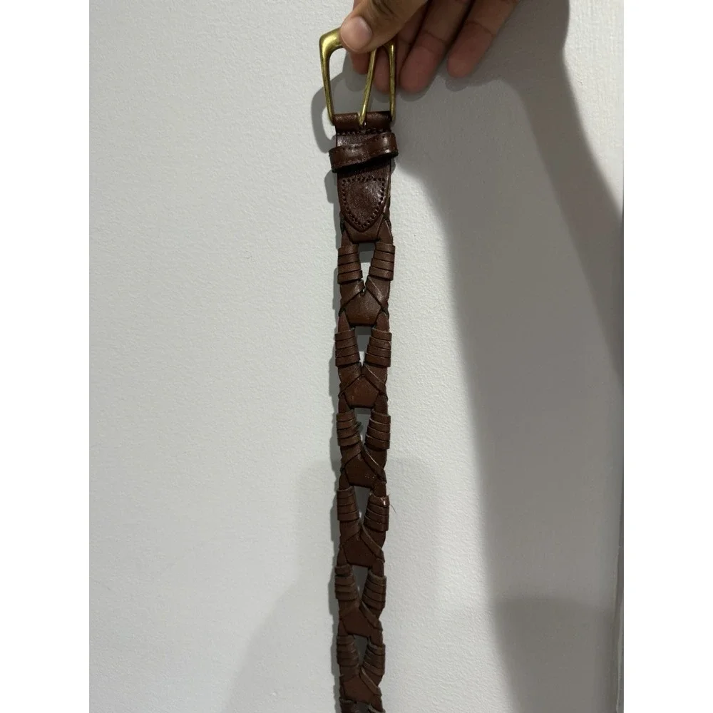 Beautiful Spanish Leather Braided Boho Western Belt Sz 32 ‎ 37.5
